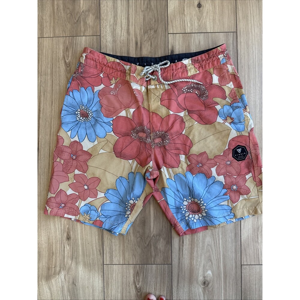 Vissla Boardshorts Mens 32 Beach 8" inseam Multi Colores Floral Print Boho